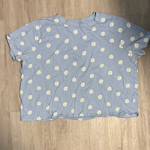 Primark Light Blue Daisy Print Women's Tee - Picture 1 of 2